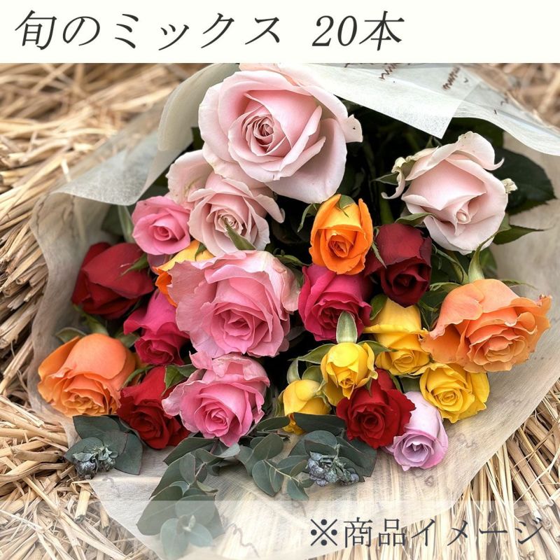 旬のバラの花束 20本