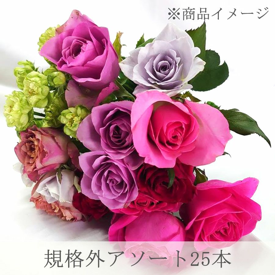 規格外 バラのアソート 25本